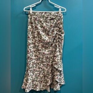 Fairy NWT Max Studio Asymmetrical Floral Skirt - Green and Pink